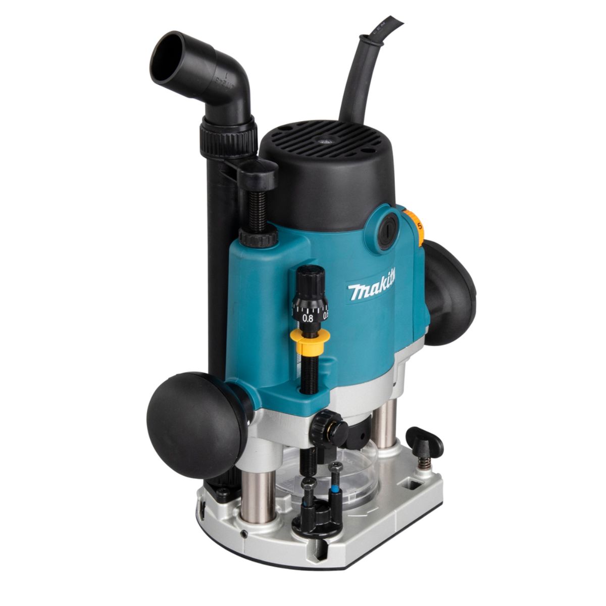 Makita Oberfräse 1.100 W inkl. D-53556 12-teiligem Fräser-Set im MAKPAC RP1111CJFA
