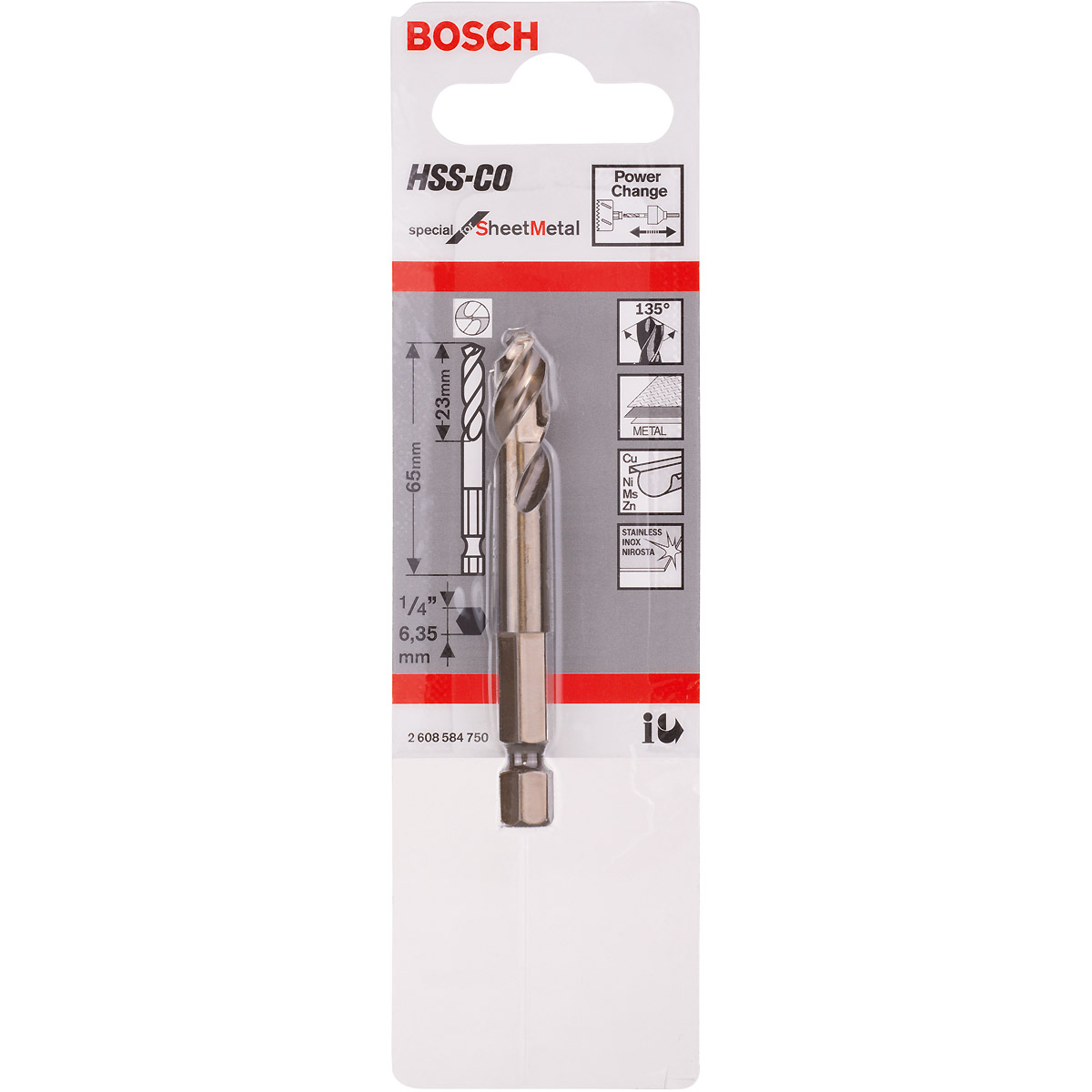 Bosch Zentrierbohrer HSS-Co, 65 mm