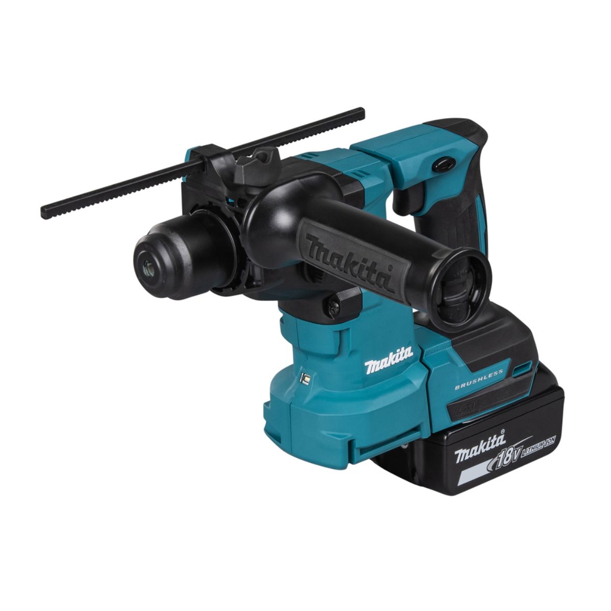 Makita Akku-Kombihammer für SDS-PLUS 18V/5,0 Ah, 2 Akkus + Ladegerät+Staubabsaugung DX16 im MAKPAC