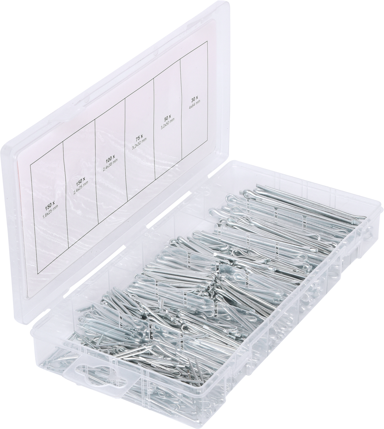 KS Tools Sortiment Splinte, 1,6x25,4mm-4,0x63,5mm, 555-tlg