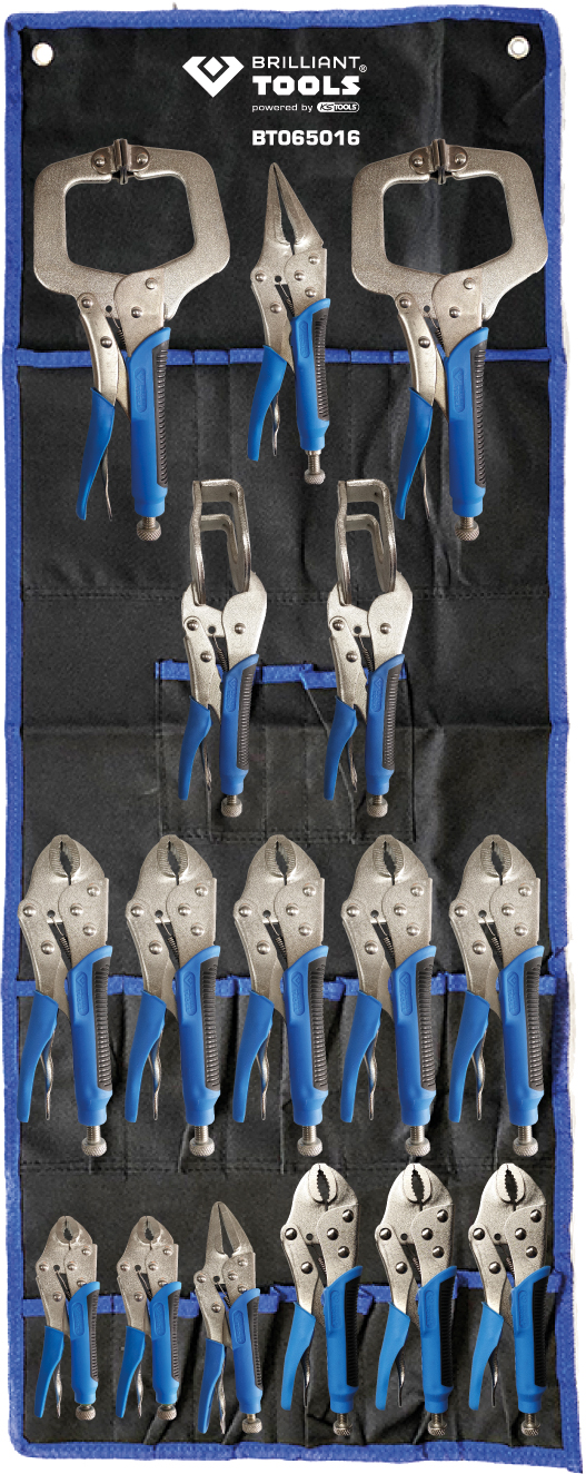 Brilliant Tools Karosserie-Gripzangen-Satz, 16-tlg - BT065016