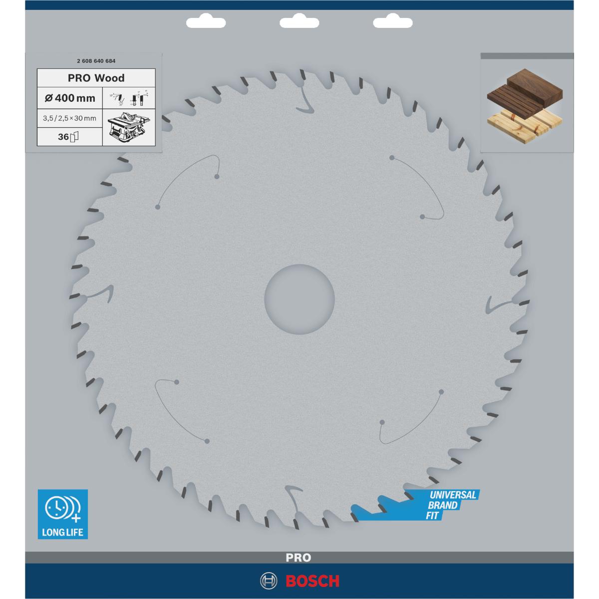 Bosch PRO Kreissägeblatt Speedline Wood, 400 x 30 x 3,5 mm, 36 Zähne
