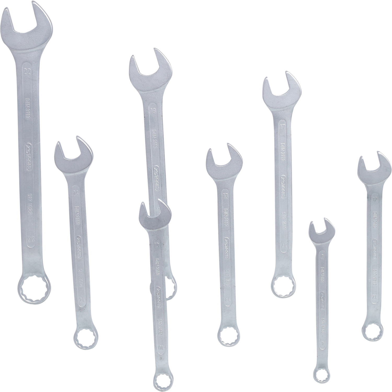 KS Tools Ringmaulschlüssel-Satz, 8-tlg gekröpft, 8-22mm
