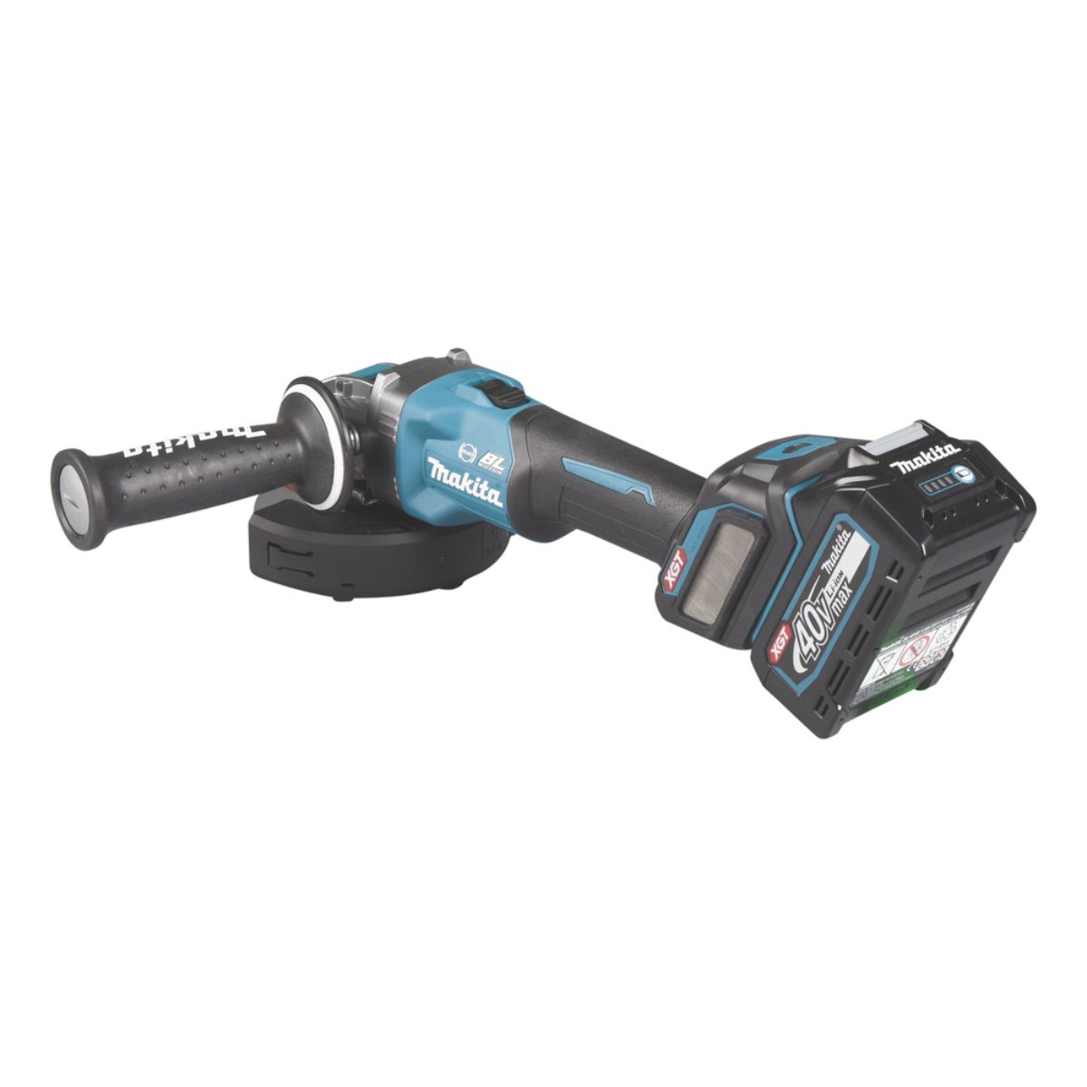 Makita Akku-Winkelschleifer 40V max. / 4,0 Ah, 2 Akkus + Ladegerät im MAKPAC GA041GM201