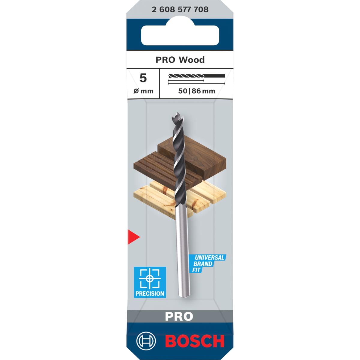 Bosch PRO Wood Holzspiralbohrer, 5x50x86 mm