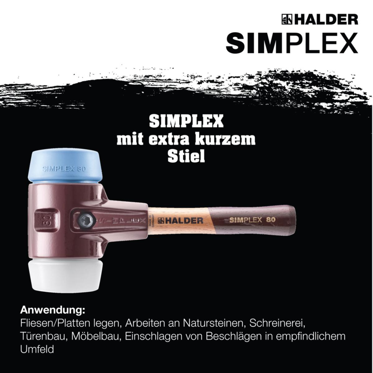HALDER SIMPLEX - Schonhammer mit TE-Gehäuse und Holzstiel, Superplastik / TPE-soft