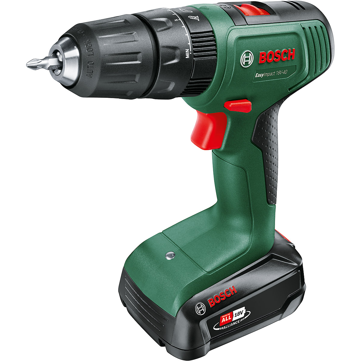 Bosch Akku-Schlagbohrmaschine EasyImpact 18V-40: 1x Akkupack PBA 18V 1.5Ah W-A