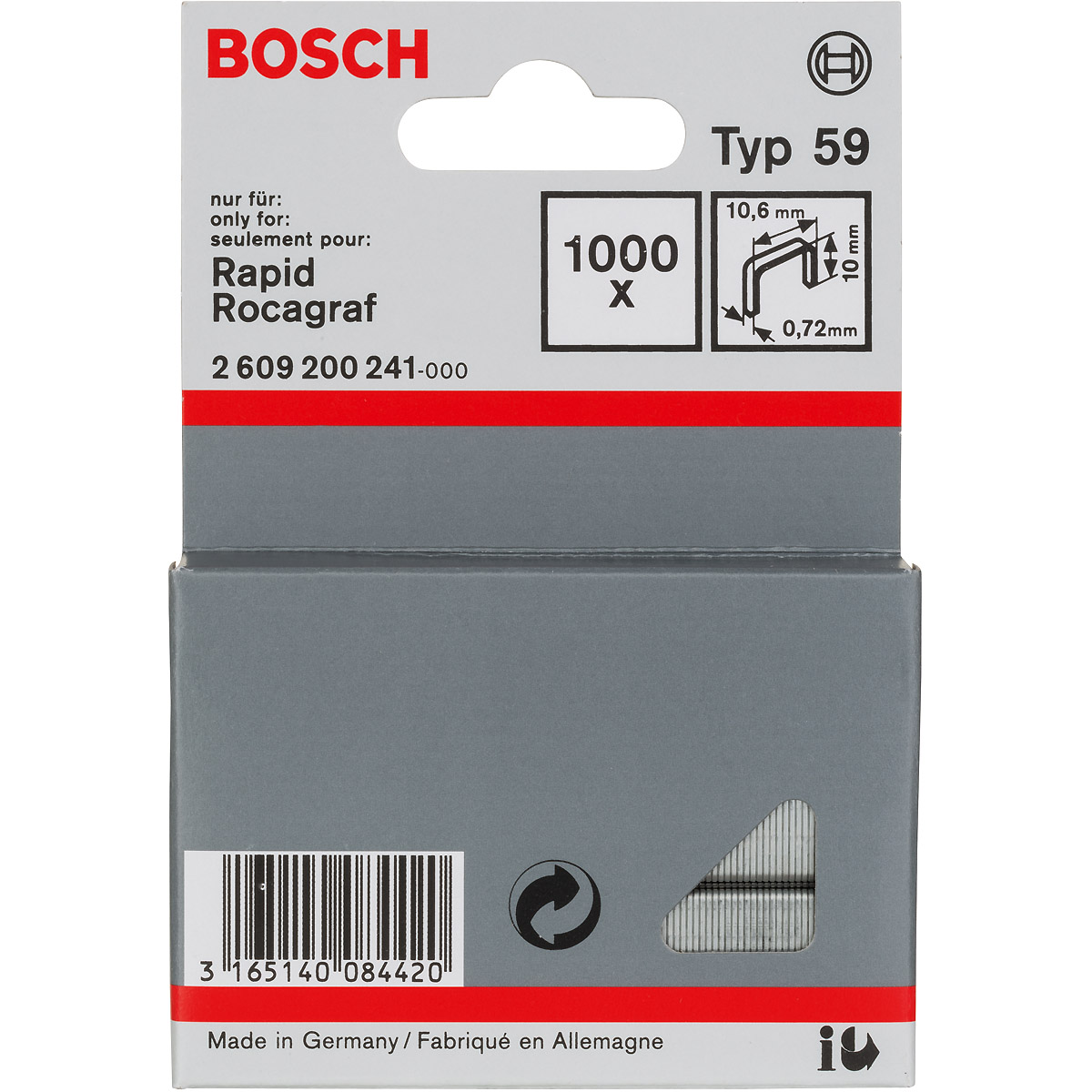 Bosch Feindrahtklammer Typ 68, 10,6mm breit