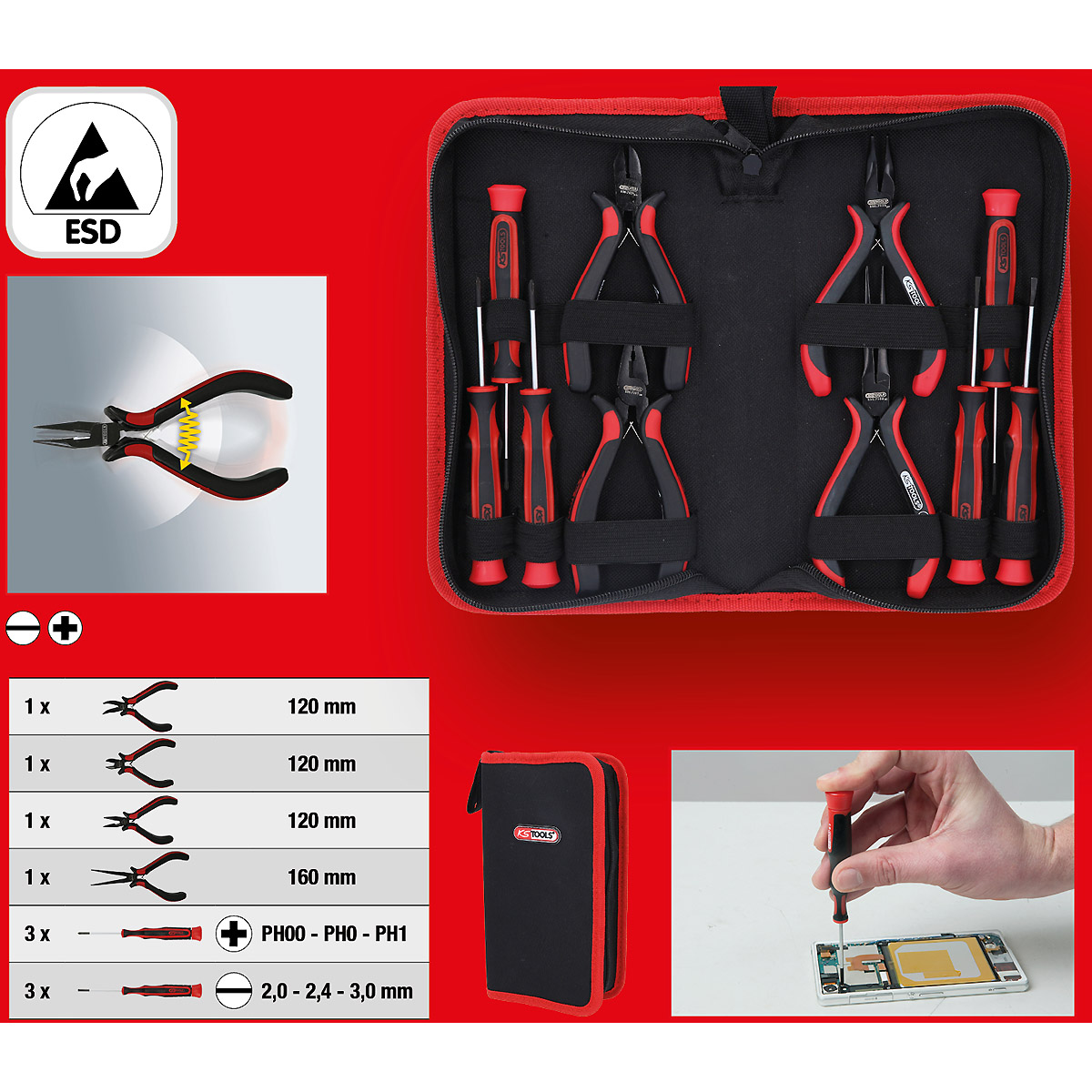 KS Tools Feinmechanik-Werkzeug-Satz, 10-tlg