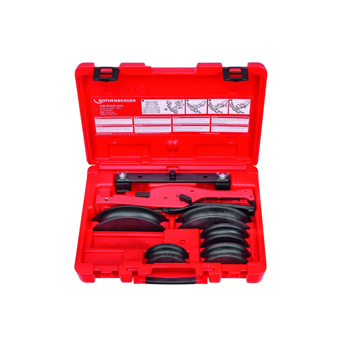 Rothenberger TUBE BENDER MAXI-Set, Einhand-Biegegerät,MSR, 14-16-18-20-26mm