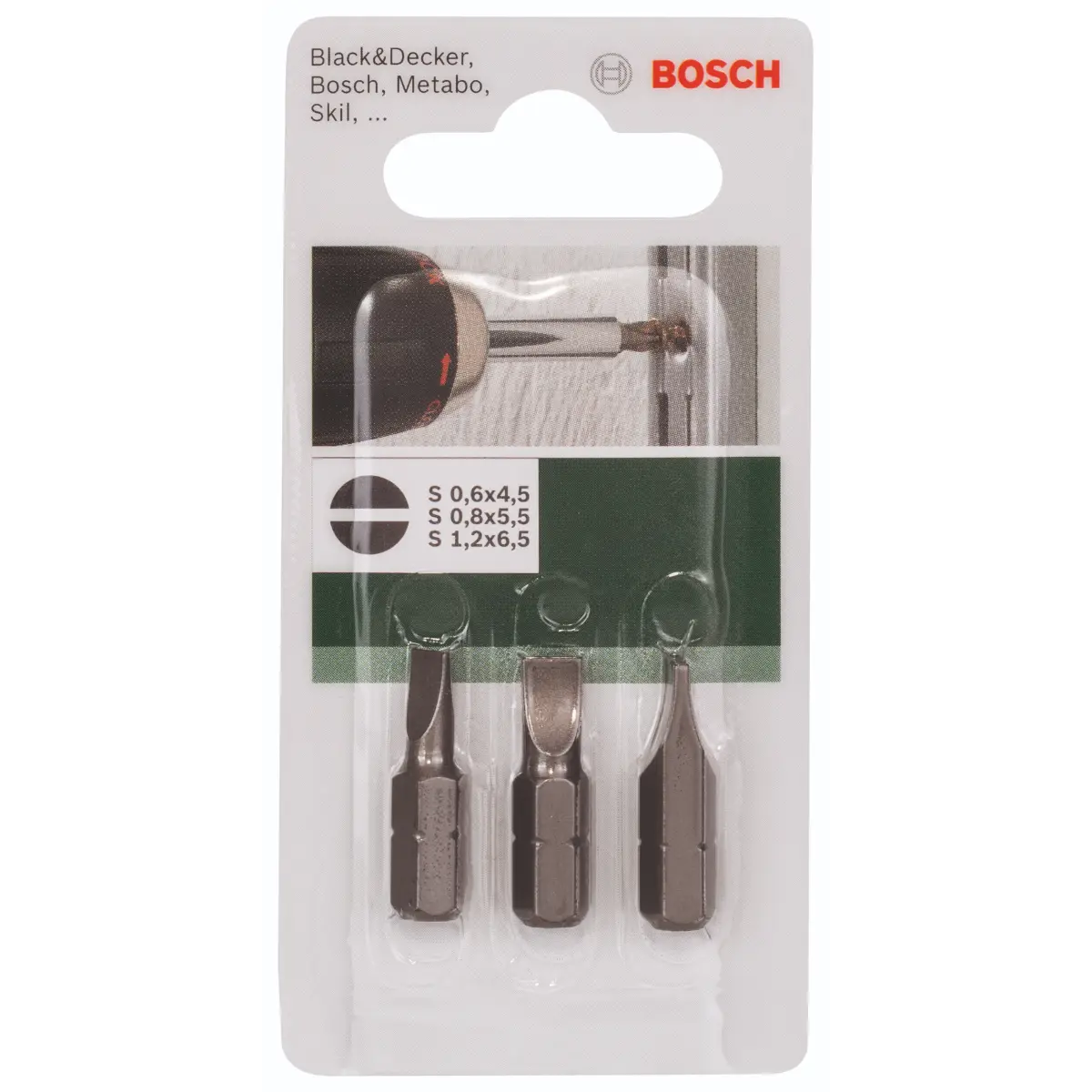 Bosch Schrauberbit-Set Standard für Längsschlitzschrauben (S), 3-tlg.