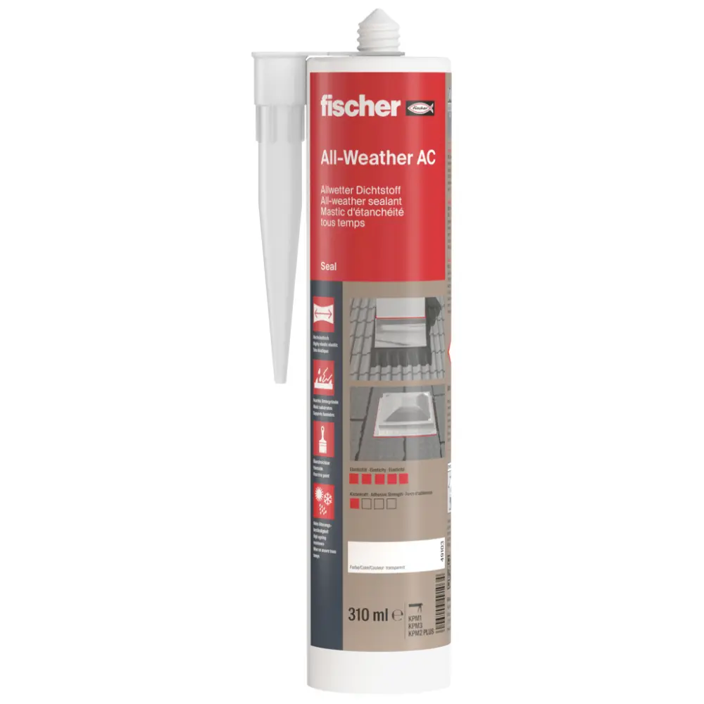 Fischer Allwetterdichtstoff All-Weather AC transparent 310 ml