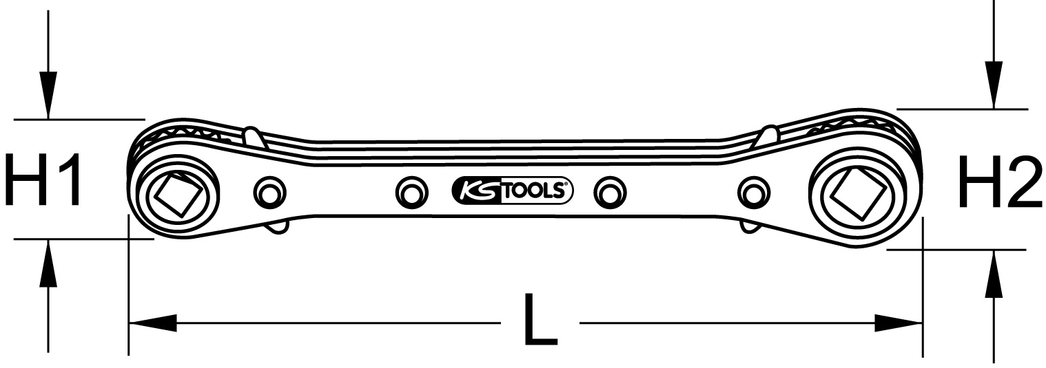 KS Tools 4 in 1 Kälte-Klima-Ratschenschlüssel, umschaltbar