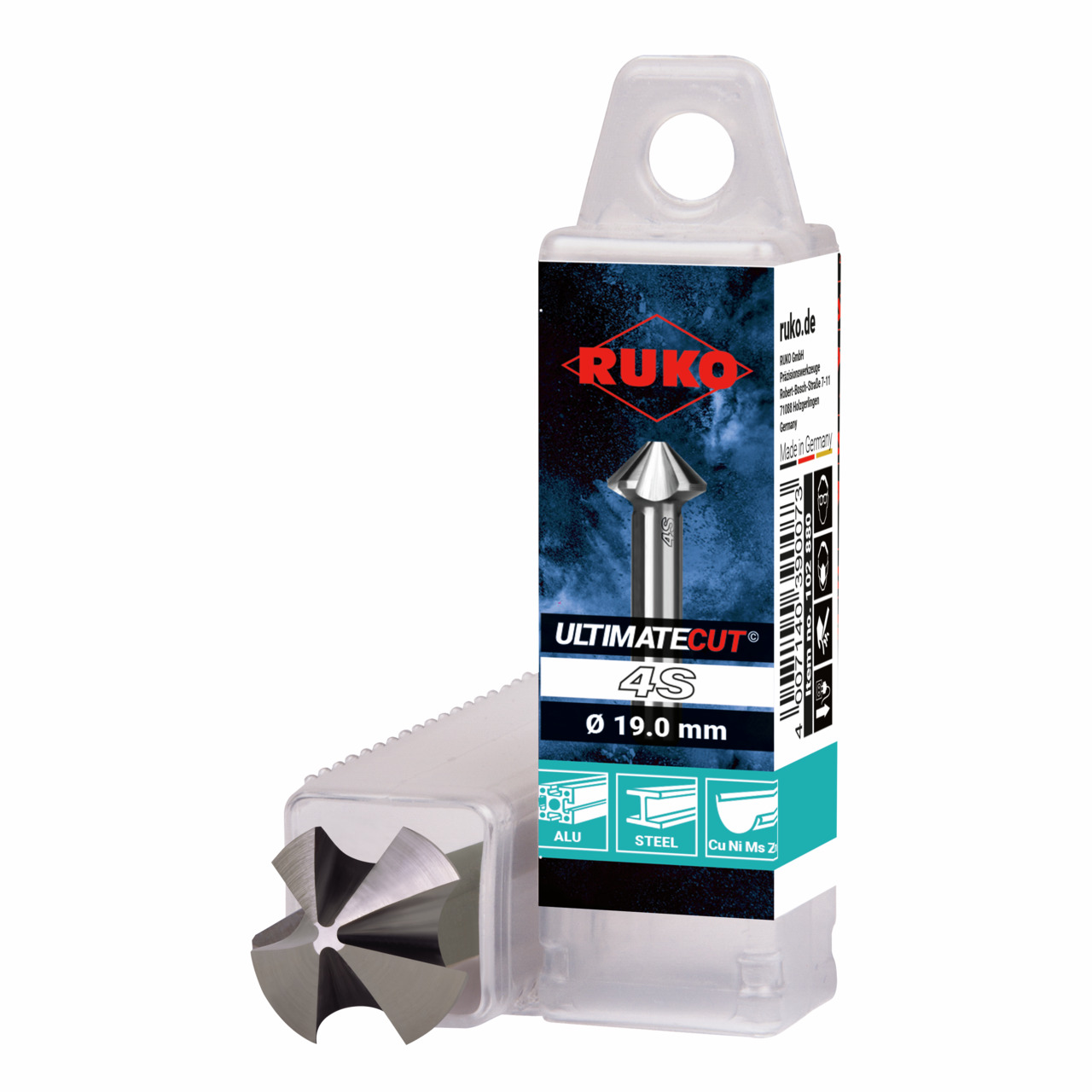 RUKO ULTIMATECUT Kegelsenker 4S BOOST, HSS, ähnlich DIN 355, 90°, 3-Flächenschaft