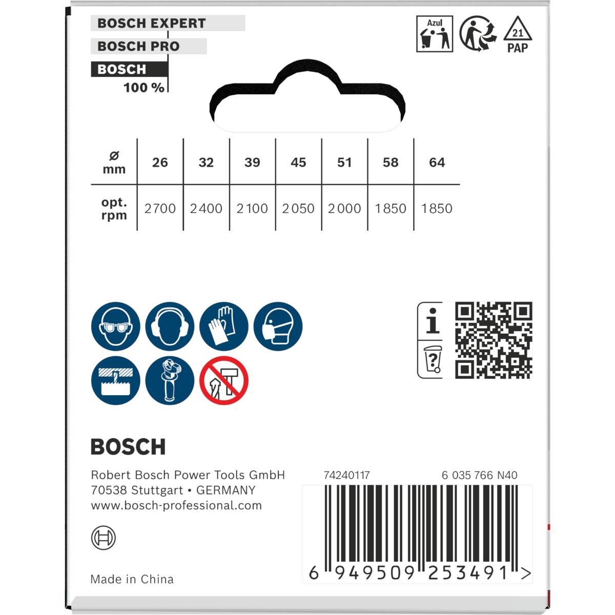 Bosch Wood and Drywall Lochsägen mit Aufsteckhalter, 26/32/39/45/51/58/64 x 44 mm, 7-teiliges Set