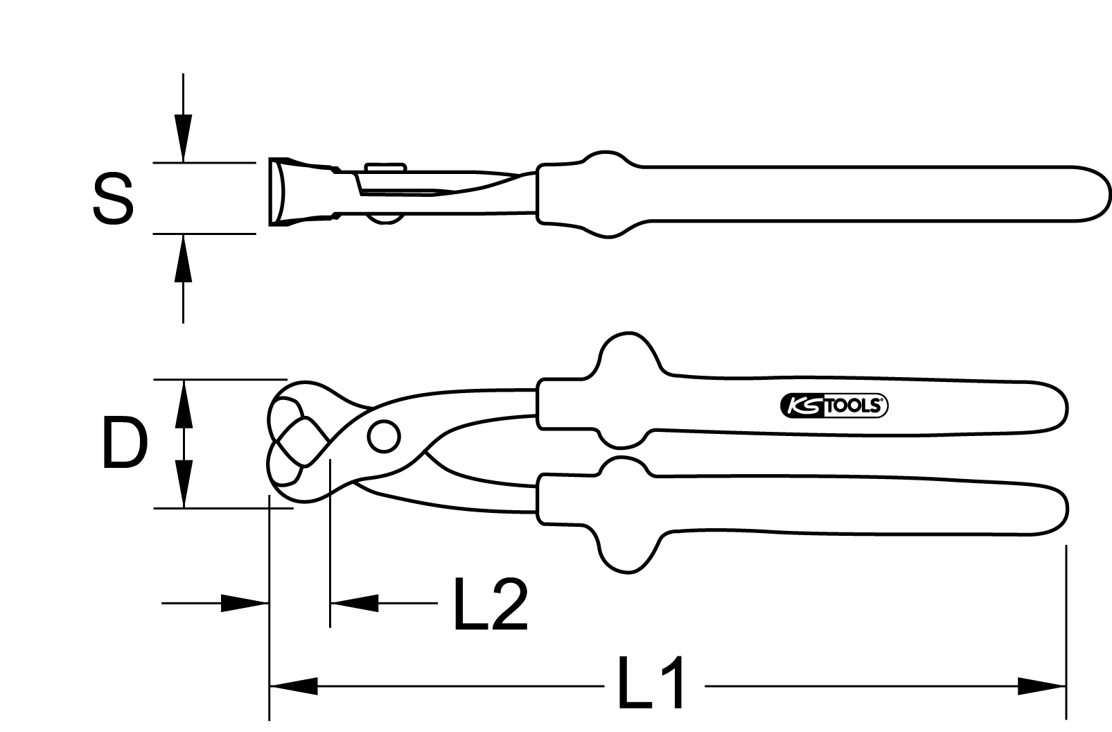 KS Tools 1000V Monierzange, 250mm