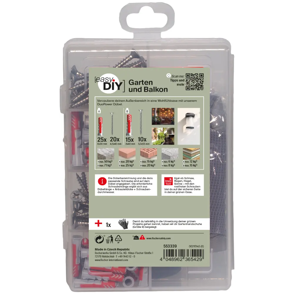 Fischer EasyDIY Box Garten und Balkon (71 Teile)
