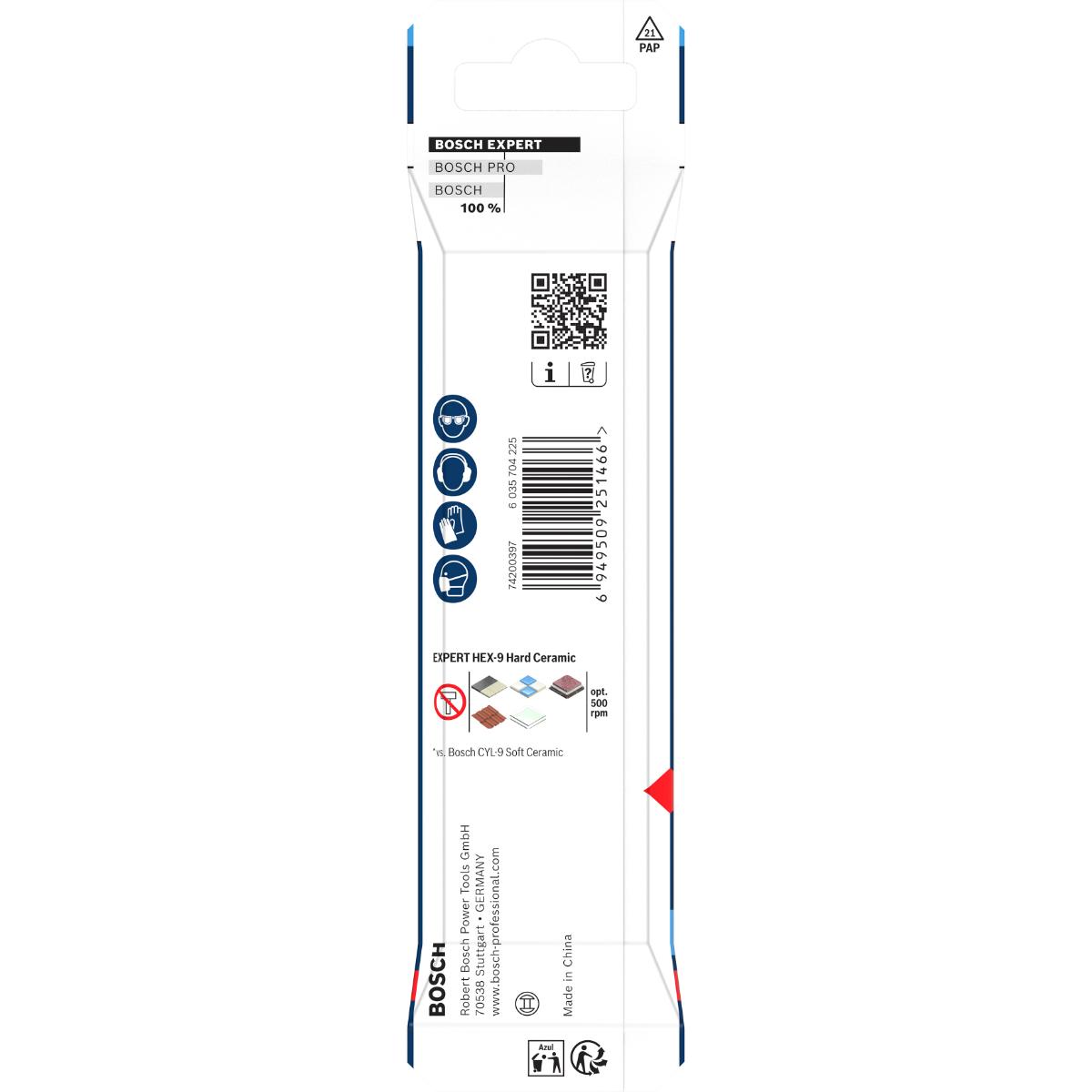 Bosch EXPERT HEX-9 Hard Ceramic HEX-9 Bohrer 5 x 90, 6 x 90, 8 x 90 mm, 3-teiliges Set