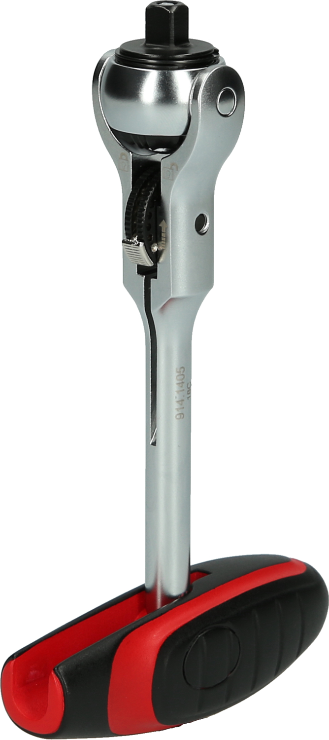 KS Tools 1/4" MODIFIX Mini-T-Griff-Schwenkkopf-Knarre, 72 Zahn