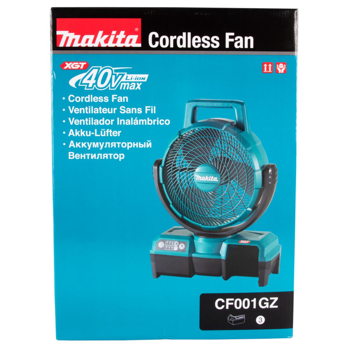 Makita Akku-Lüfter XGT - 40V max./230V - 8,2 m³/min - 3,16 m/s - 3-stufig - CF001GZ
