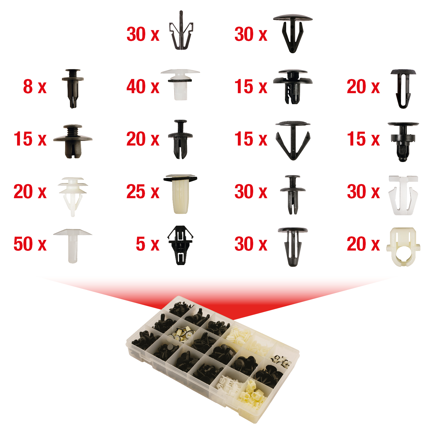 KS Tools Befestigungs-Clip-Satz für Honda, 418-tlg