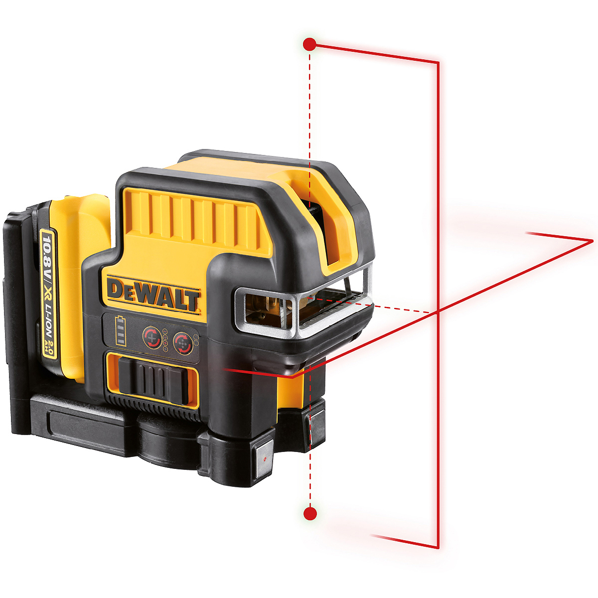 DEWALT Akku 2-Punkt/Kreuzlinienlaser rot 10,8V + Akku + Schnellladegerät