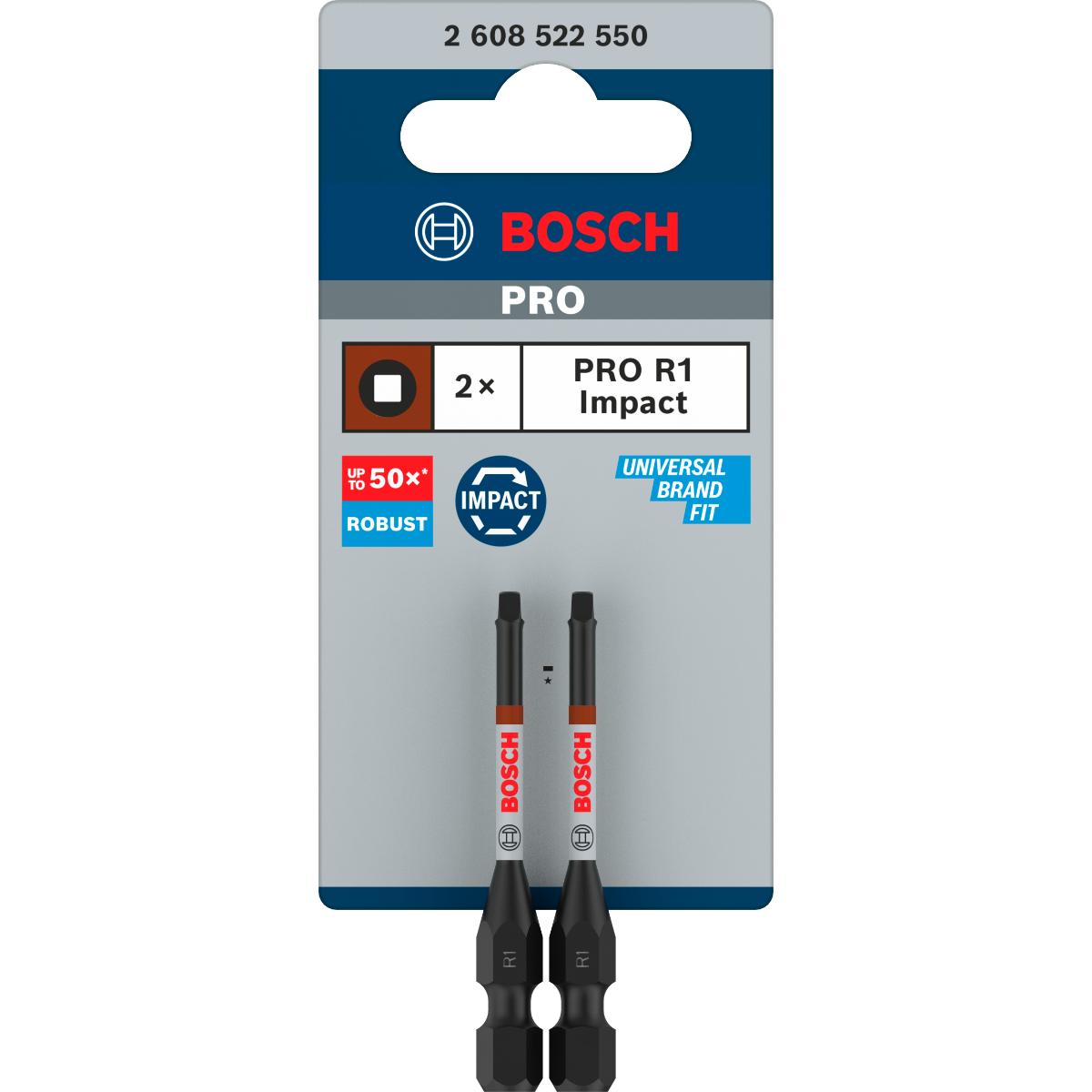 Bosch PRO Robertson Impact Bit,R1,55 mm - 2 Stück
