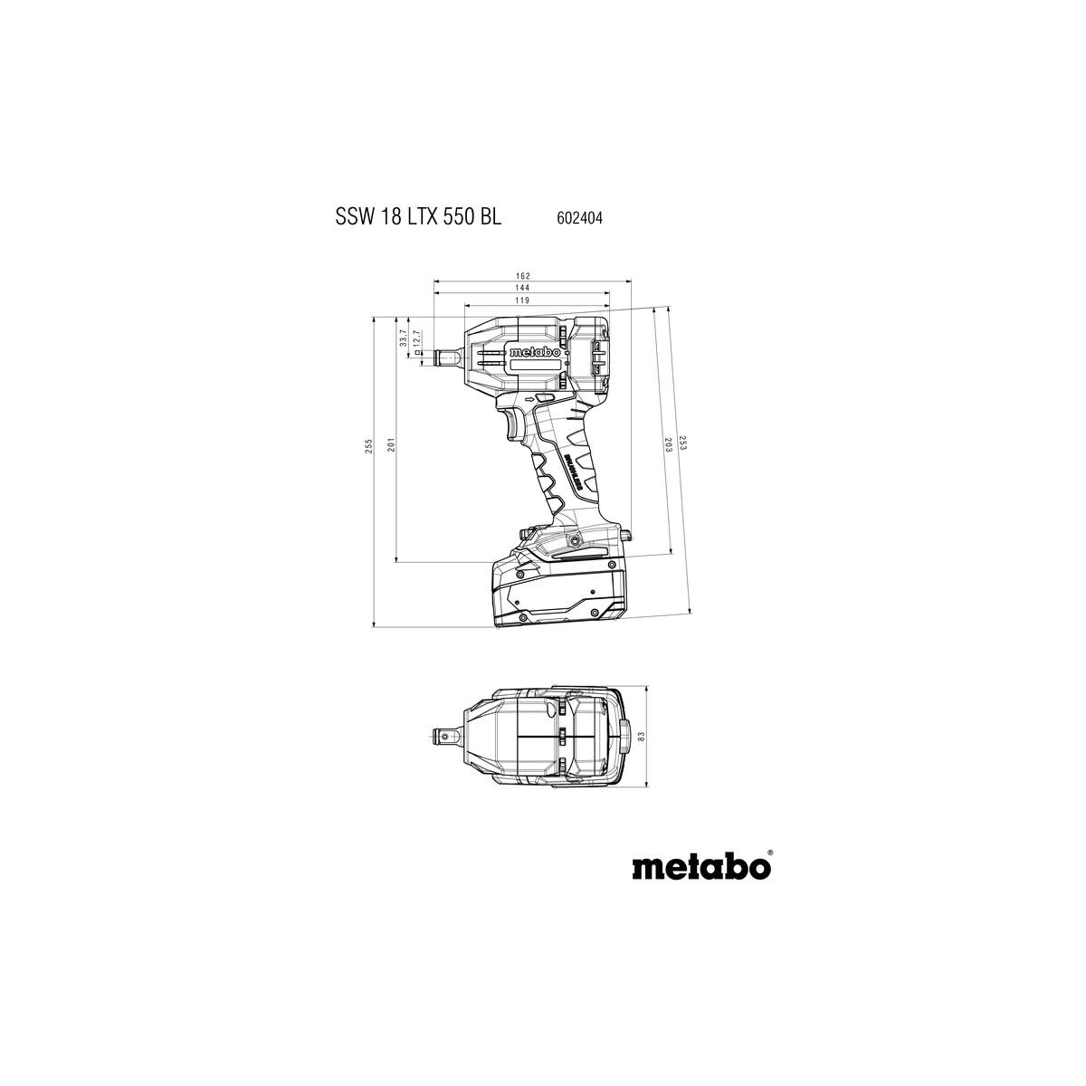 Metabo Akku-Schlagschrauber SSW 18 LTX 550 BL metaBOX 145