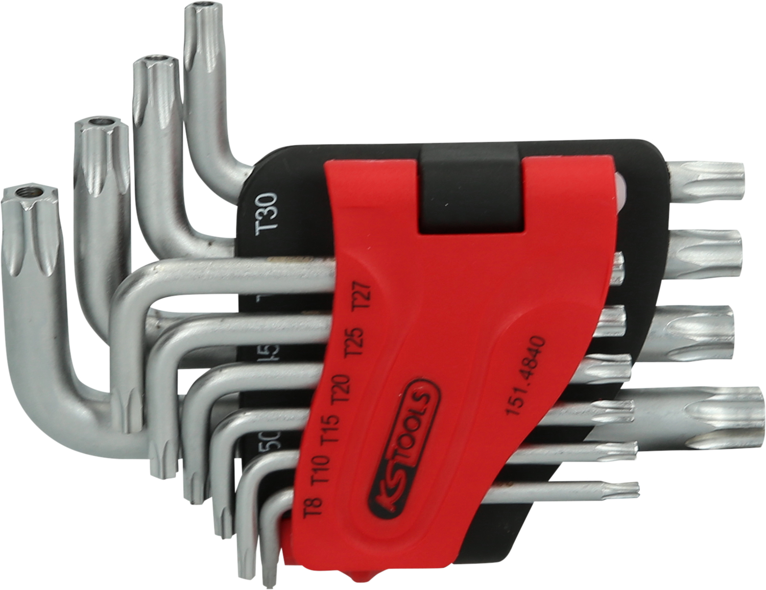 KS Tools Torx-Winkelstiftschlüssel-Satz mit Bohrung, kurz, 10-tlg, TB8-TB50