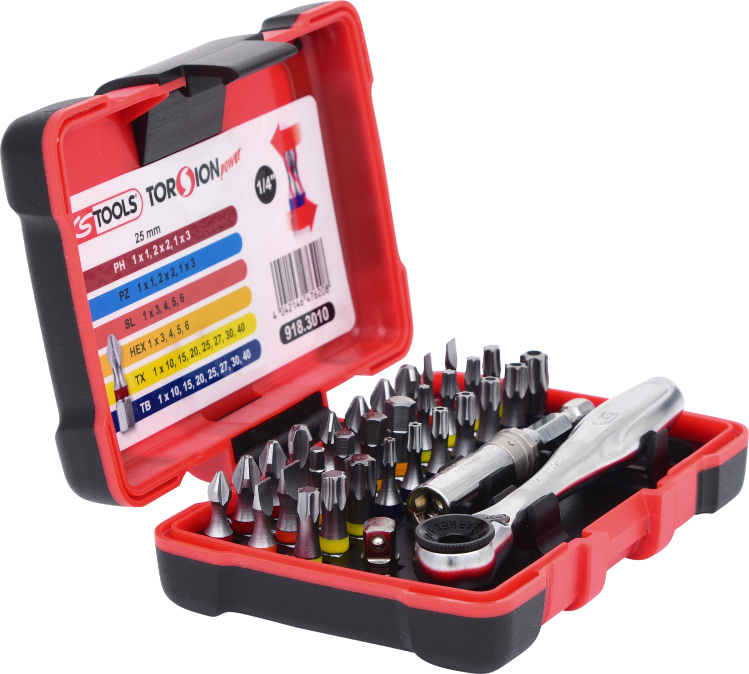 KS Tools 1/4" TORSIONpower Bit-Box, 32-tlg