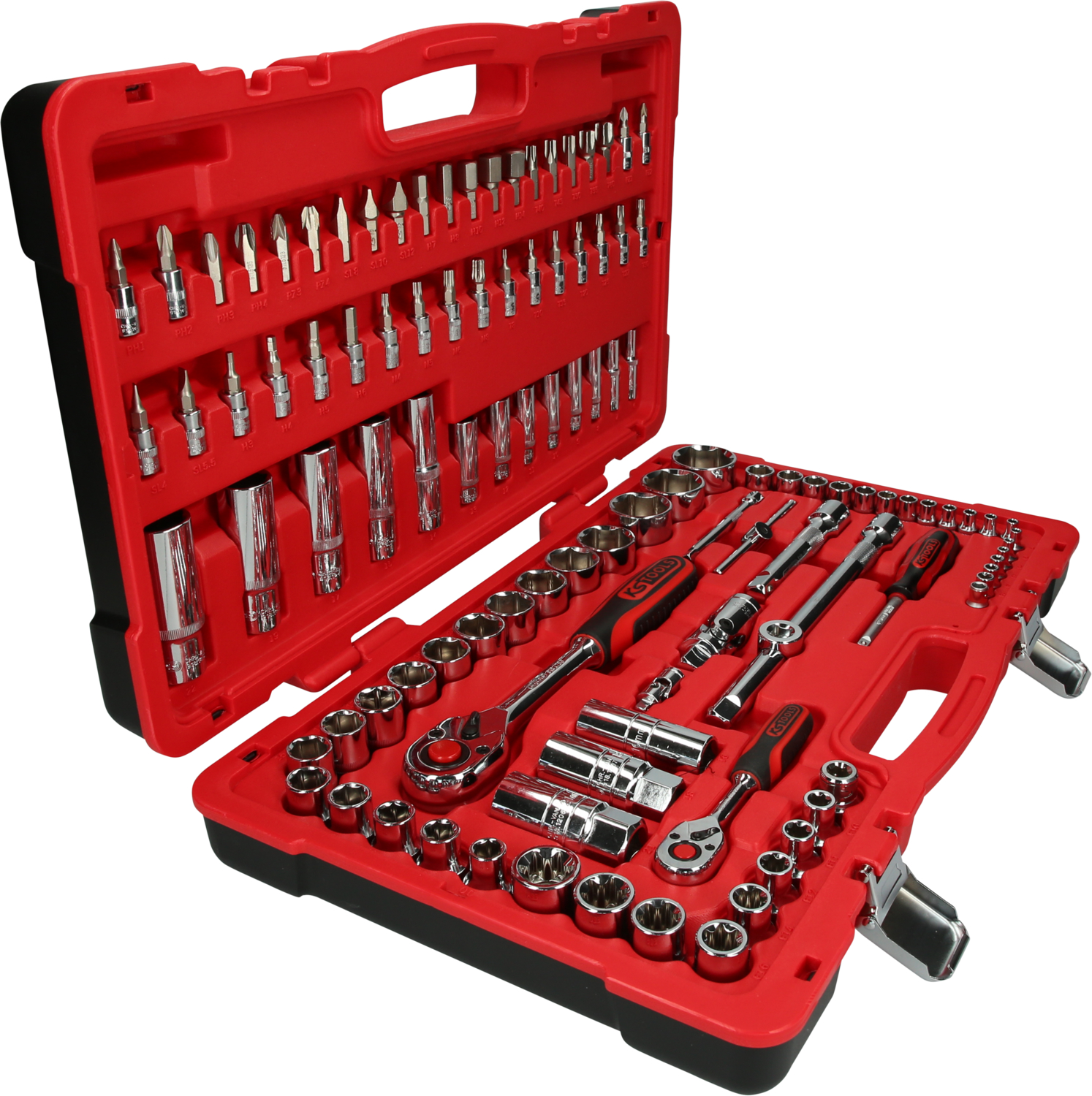 KS Tools 1/4"+1/2" CHROMEplus Steckschlüssel-Satz, 110-tlg