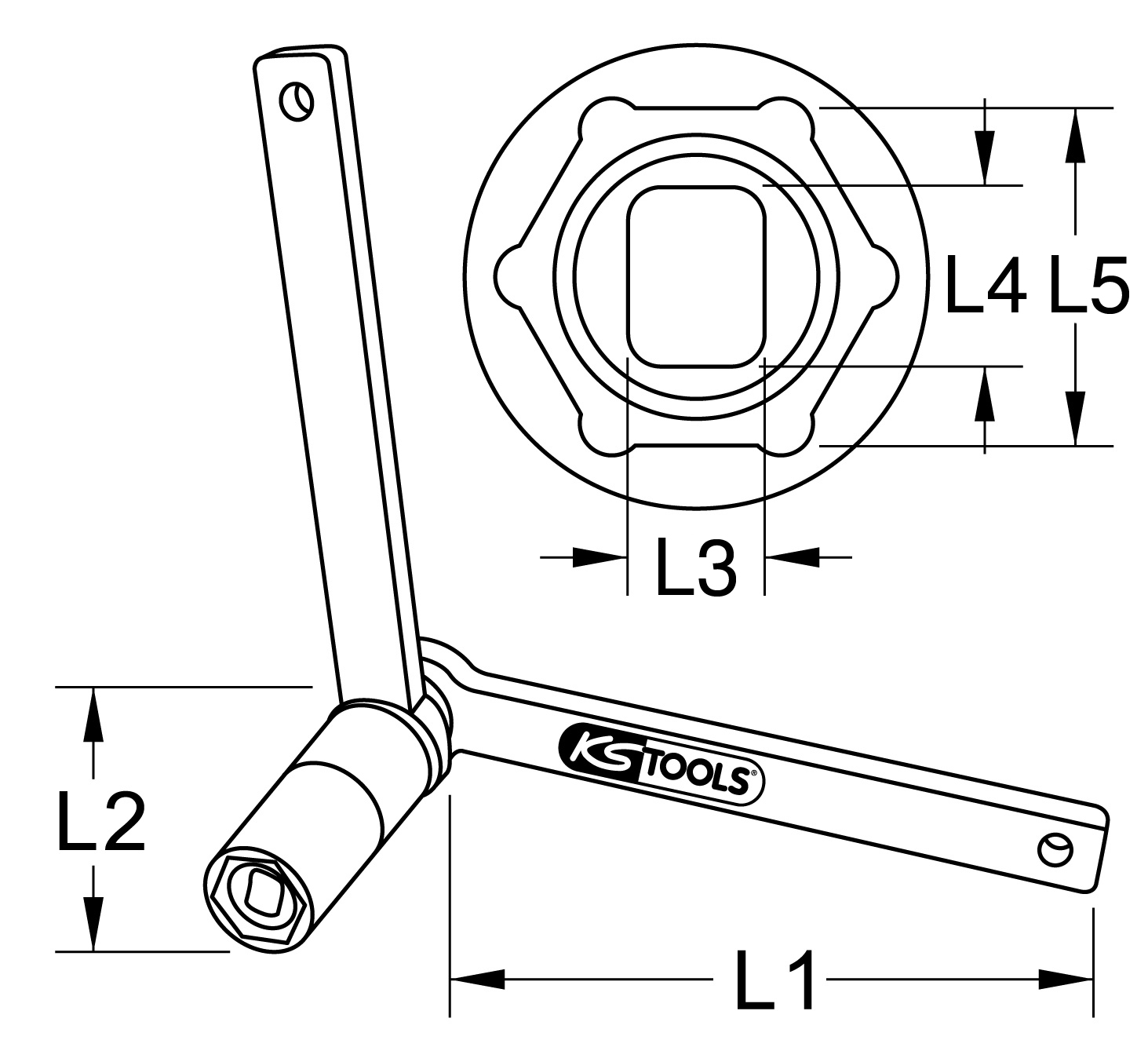 KS Tools Spezial-Gegenhalteschlüssel für Volvo, Flach-Oval, 18 mm