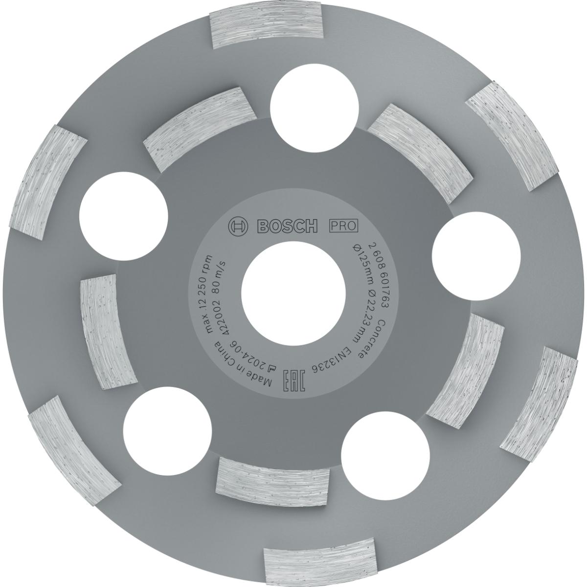 Bosch PRO Diamanttopfscheibe Expert for Abrasive, 50 g/mm, 125 x 22,23 x 4,5 mm