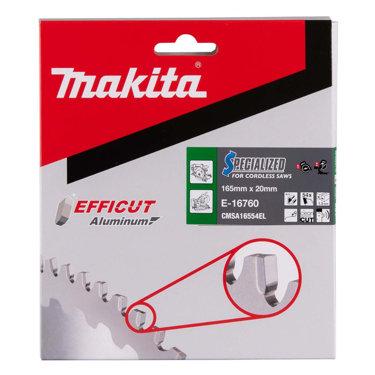 Makita EFFICUT Sägeblatt 165x20x54 Aluminium - E-16760