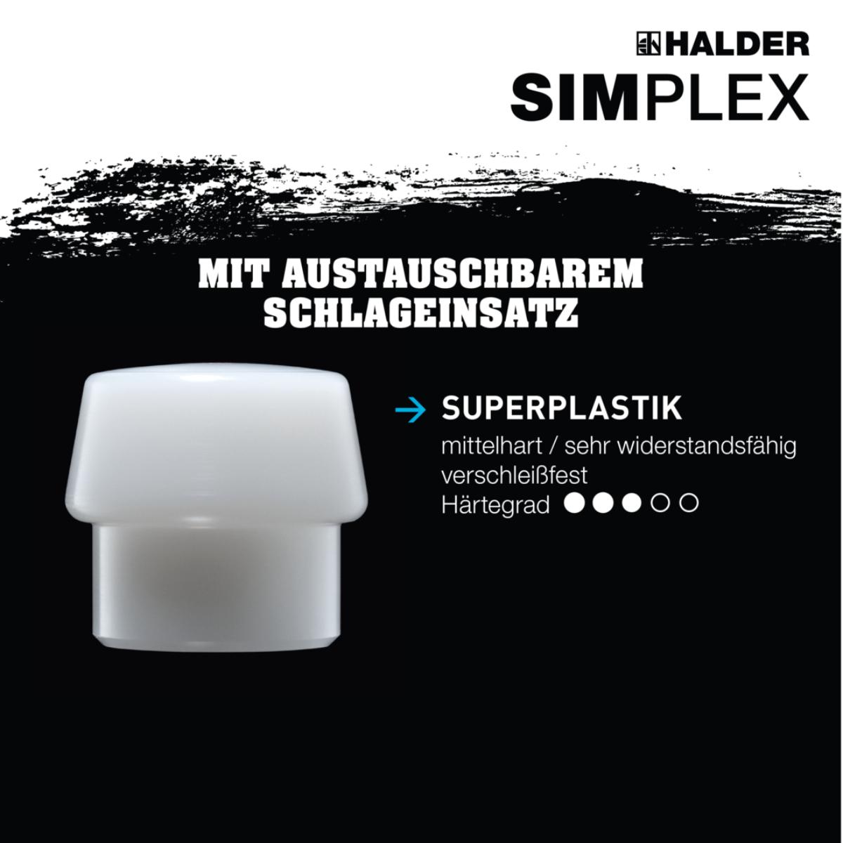 HALDER SIMPLEX - Spalthammer, Einsatz Superplastik mit Tempergussgehäuse und Hickorystiel
