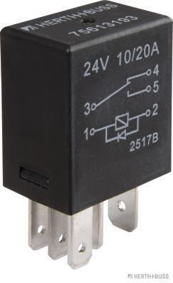 HERTH&BUSS Relais, Arbeitsstrom, 24 V, 10 - 20 A, 5 pins, Diode