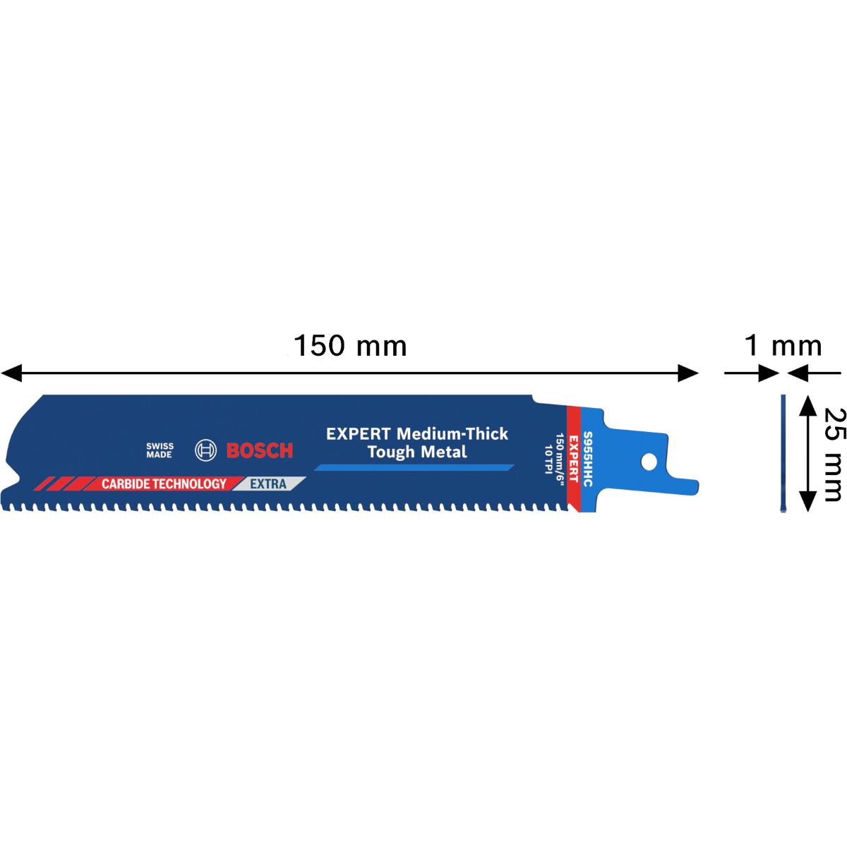 Bosch EXPERT Medium-Thick Tough Metal S955HHC Säbelsägeblatt, 10-Stück