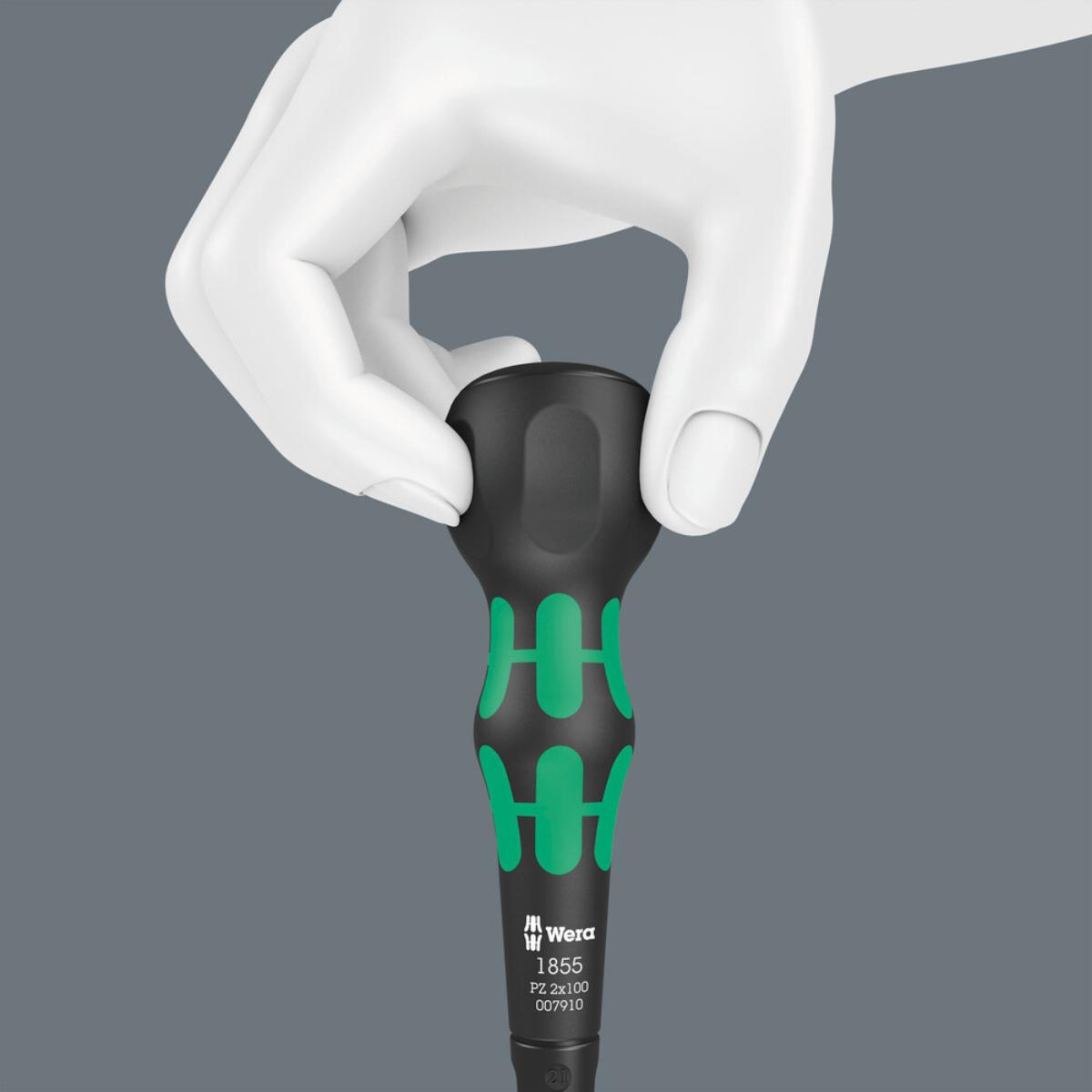 Wera 1855 PZ Kraftform Ball-Grip Kreuzschlitz-Schraubendreher, PZ 2 x 100 mm
