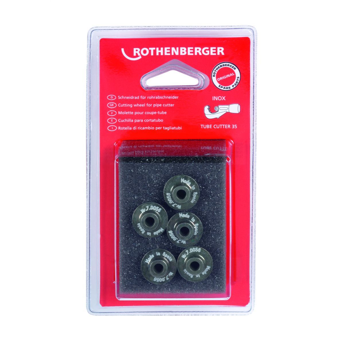 Rothenberger Schneidrad für TC 35+TC 30 Pro+ TC 42 XL, Inox 1 VPE = (Inhalt: 5 Schneidräder)