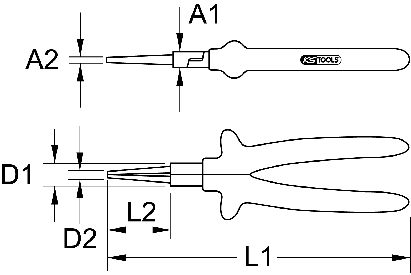 KS Tools 1000V Rundzange, 160mm