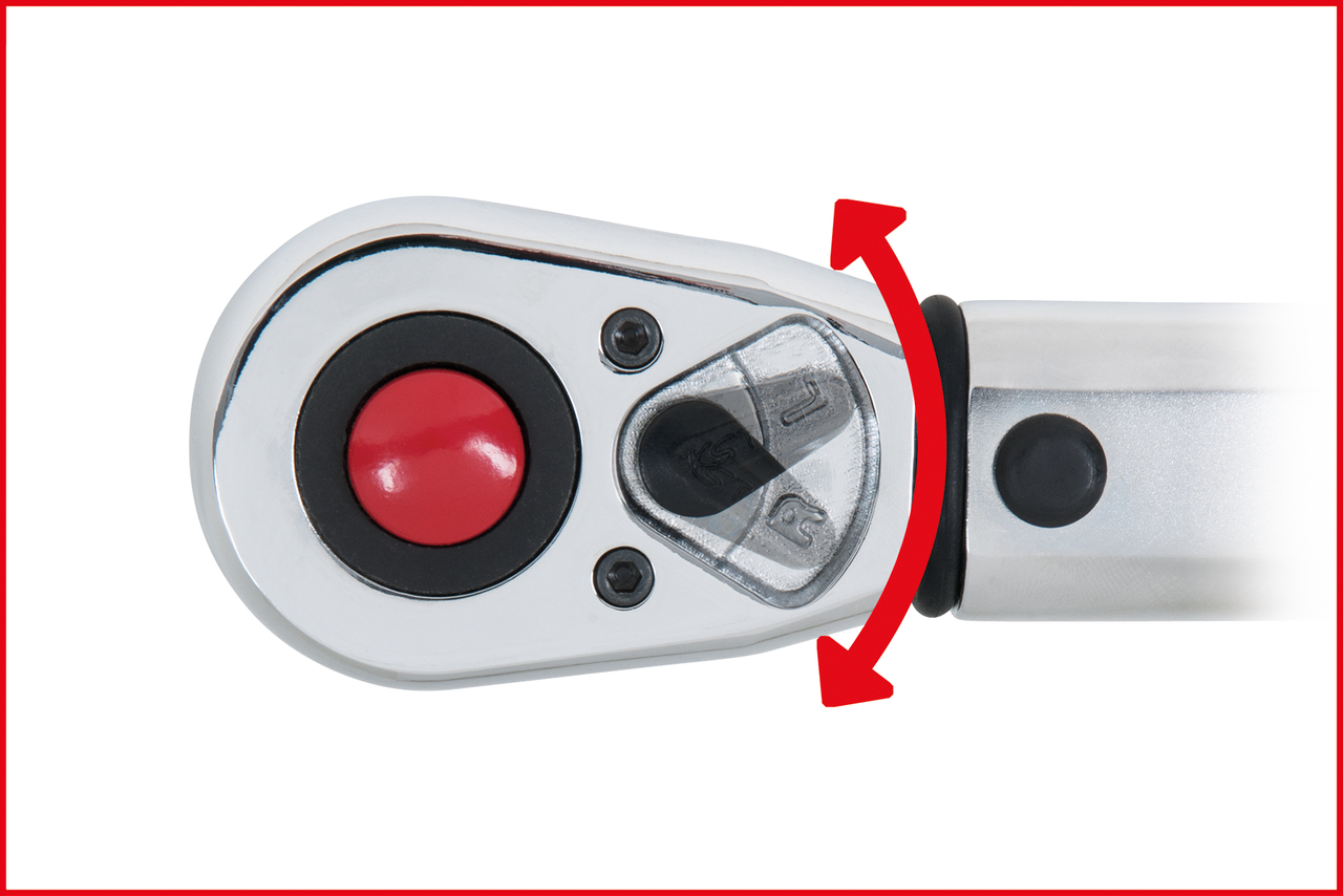 KS Tools 1/2" ERGOTORQUE®precision Ratschen-Drehmomentschlüssel, 40-200Nm, rot