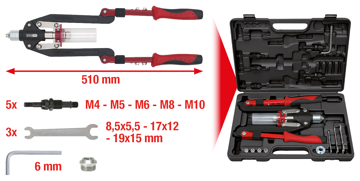 KS Tools Universal-Nietzangen-Satz, 17-tlg