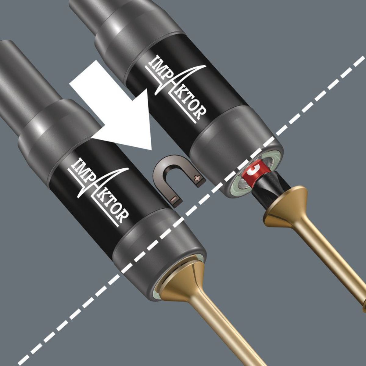Wera 897/4 IMP R Impaktor Halter mit Ringmagnet und Sprengring
