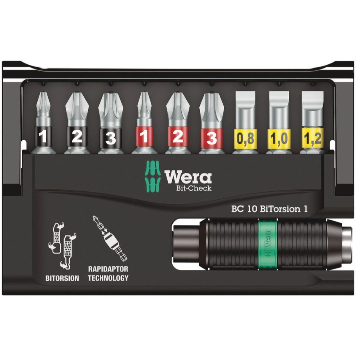 Wera Bit-Check 10 BiTorsion 1, 10-teilig