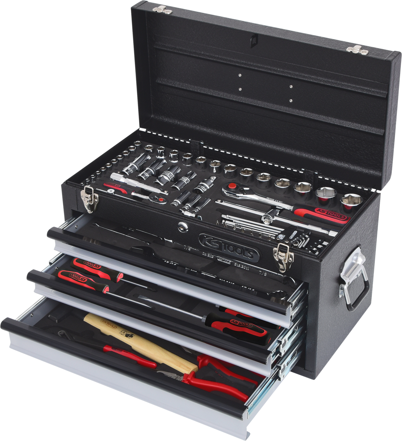 KS Tools 1/4"+1/2" CHROMEplus Universal-Werkzeug-Satz, 99-tlg Zollmaße