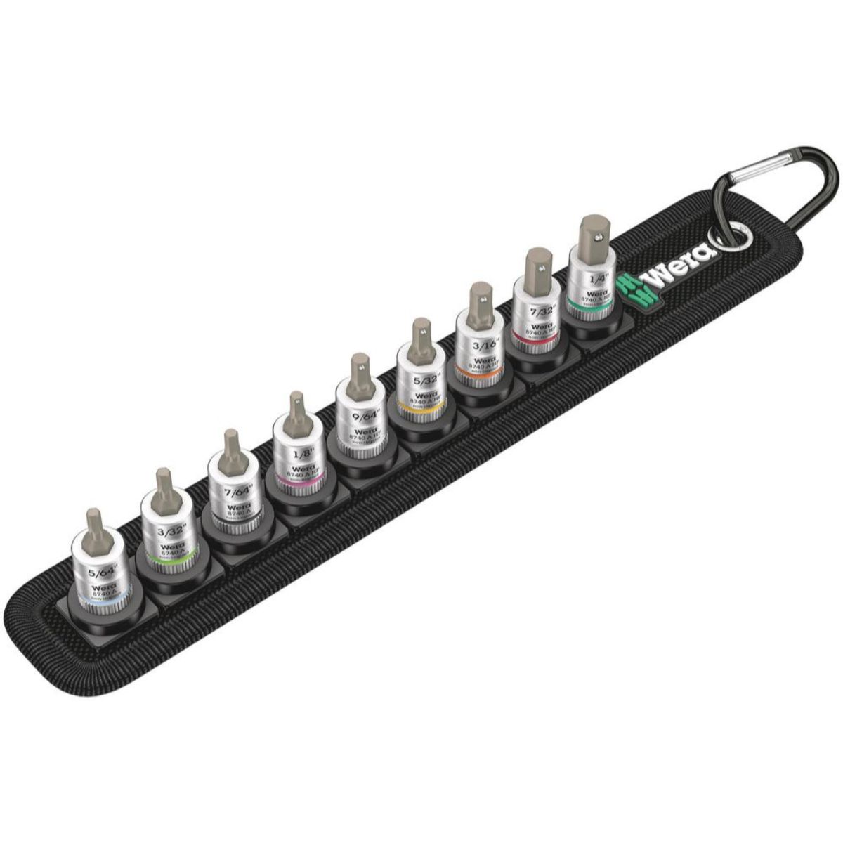 Wera Belt A Imperial 1 Zyklop Bitnuss-Satz Innensechskant + Haltefunktion, 1/4"-Antrieb, 9-teilig
