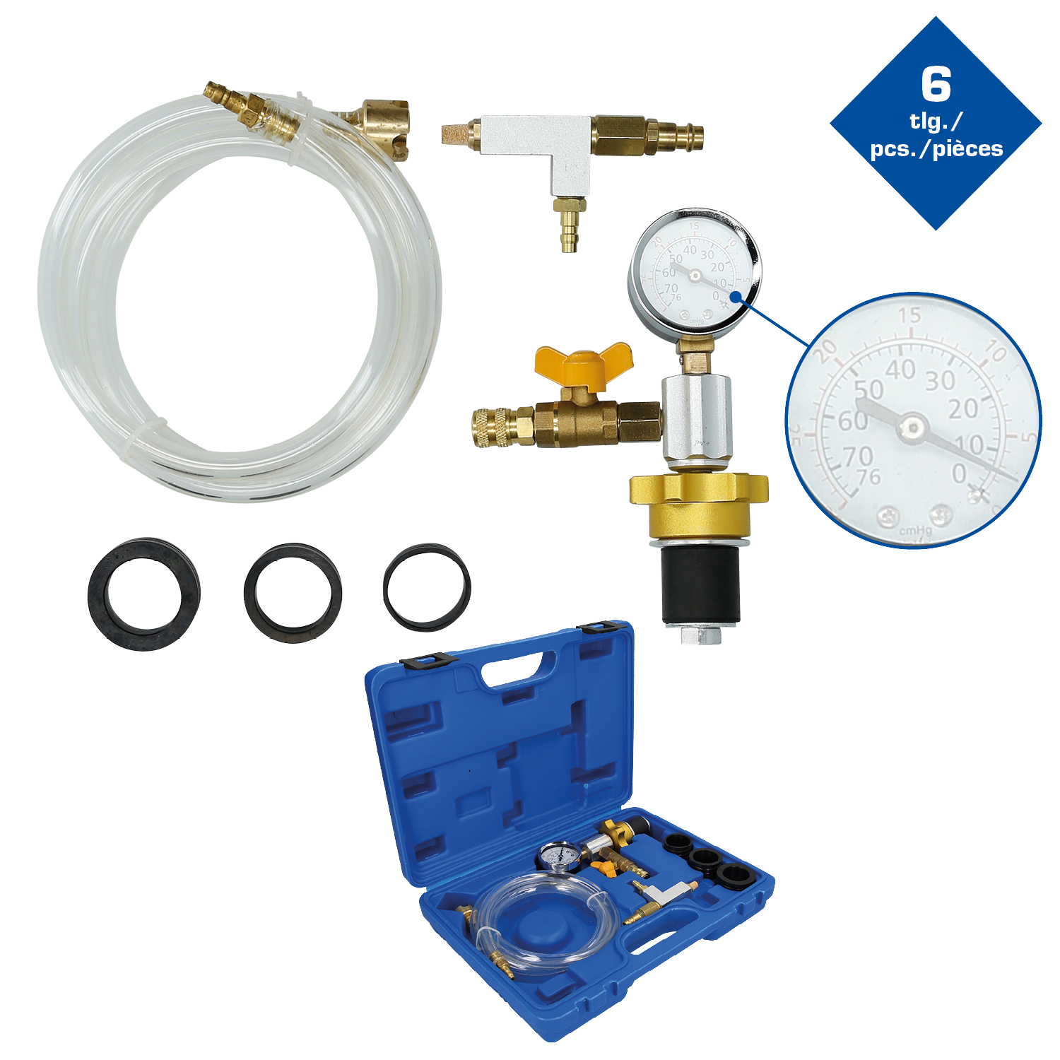 Brilliant Tools Kühlsystem Befüll- und Entlüftungsgerät, 6-tlg - BT521050
