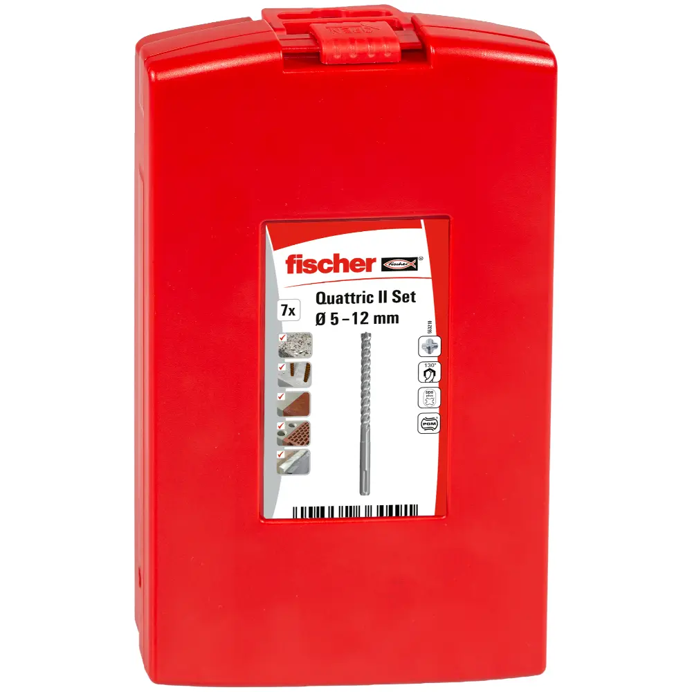 Fischer Hammerbohrer Quattric II S Set 5-12 mm 7 Teile