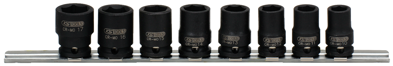 KS Tools 3/8" Sechskant-Kraft-Stecknuss-Satz, kurz, 8-tlg