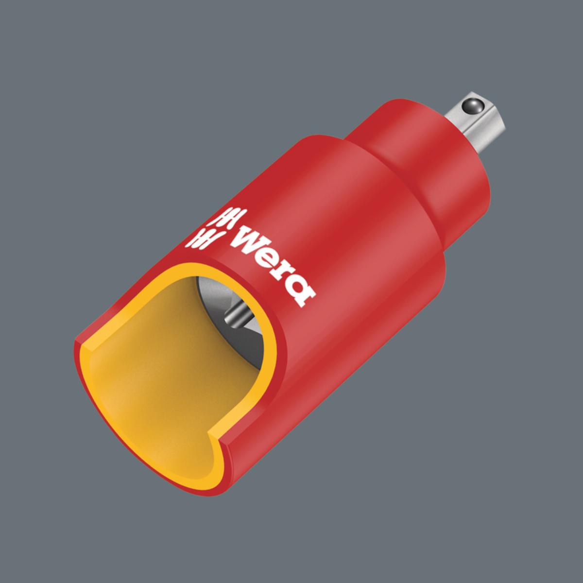 Wera 8740 A VDE HF Zyklop Bitnuss, isoliert, mit 1/4 zoll-Antrieb, mit Haltefunktion für Innensechskantschrauben, 6 x 45 mm